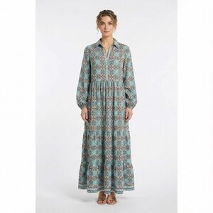 Max Studio Teal Floral Maxi Dress